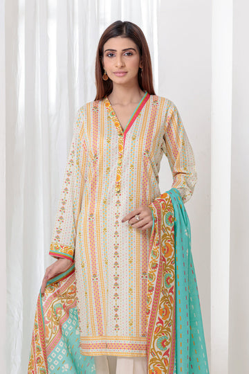 Bonanza Satrangi Sky Blue Lawn Suit Ask222p16 Eid Pret 2022 Online Shopping